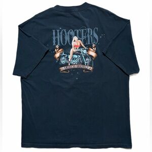 Hooters Shirt Mens 2XL Black Rehoboth Beach American Originals Biker Graphic